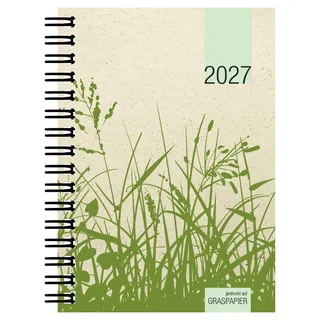 Zettler Taschenkalender 1W/2S Grün 2027