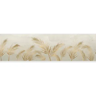 AG Design Selbstklebende Bordüre Goldene Blätter, AWB 8292 | Wasserfest Dekoration für Wände, Möbel, Tapeten, Wandverkleidungen und Türen, Folie, Mehrfarbig | Breite 500 cm x Höhe 13.8 cm