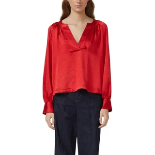 s.Oliver Bluse aus Satin mit tiefem V-Ausschnitt