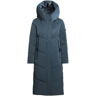 Wintermantel KHUJO "Wintermantel Pulset Shiny", Damen, Gr. L, blau (dim blau), Obermaterial: 100% Polyester PES.  Obermaterial: Futter: 100% Nylon NY. 100% Polyester PES., Mäntel Wintermantel