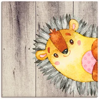 Artland Leinwandbild »Waldland Freunde - Igel« Tiere 1 Stk. tlg. auf Holzrahmen gespannt, braun