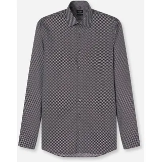Langarmhemd OLYMP "No 6 six", Herren, Gr. 40, N-Gr, blau, Web, Obermaterial: 97% Baumwolle, 3% Elastolefin, sehr schmal, Manschette, Hemden Langarmhemd, super slim, gemustert, Businesshemd, Modern Kentkragen