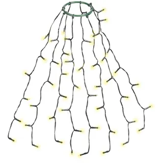 salcar 0,6m Christbaumbeleuchtung mit Ring und 8 Girlanden, 48er LED Überwurf Lichterkette Weihnachtsbaum Wasserdicht Weihnachtsbeleuchtung für 60cm, 90cm, 120cm, Tannenbaum - Warmweiß
