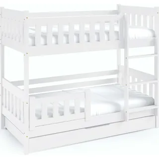 FURNLUX Etagenbett Lila Weiß 80x160cm / Hauptfarbe: Weiß / Abmessungen: 86 x 141 x 168 cm - Weiß