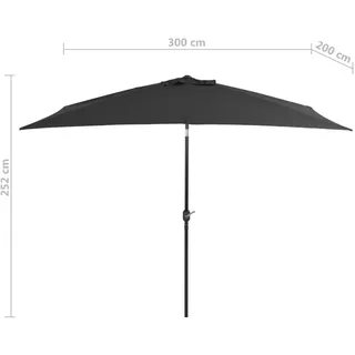 vidaXL Sonnenschirm 200 x 300 cm anthrazit
