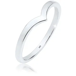 Elli Ring Damen V-Form Stacking Trend 925 Silber