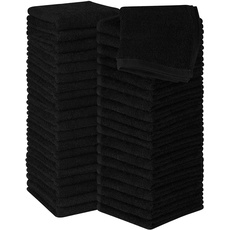 Utopia Towels - 60 Stück Seiftücher, 30x30 cm mit Aufhängeschlaufen, saugfähige Waschlappen zum Abwischen und Reinigen des Gesichts aus 100% Baumwolle (Schwarz)