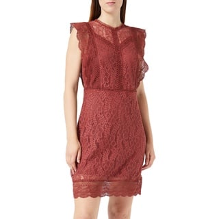 ONLY Damen Onlnew Karo Sl Lace Above Knee Dresswvn, Apple Butter, XXS