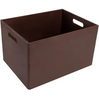 Creative Deco XXL Große Braune Holzkiste Obstkiste Korb 40 x 30 x 24 cm | (+/-1cm) mit Griffen ohne Deckel | Weihnachten Hölzernen Kasten Holzbox Kiste Für Dokumente Wertsachen Spielzeuge Werkzeuge
