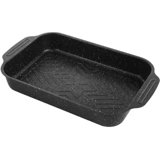 ASelected Rechteckiges Ofenblech mit Griffen Kohlenstoffstahl-Ofenblech 40 x 24 x 5,6 CM rechteckiges Ofenblech für Lasagne Brownie-Auflauf