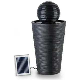 blumfeldt Liquitorre XL Gartenbrunnen - Wasserspiel , Solarbrunnen , Pumpe: 200 l/h / IPX8 , Solarpanel: 2 W/300 cm2 , Akku bis 8 h Betriebszeit / 3,7 V / 2 Ah , LED-Licht , Polyresin - Schwarz