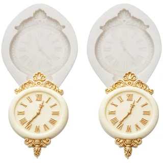 Silikon-Uhrenformen, Steampunk-Vintage-Wanduhr, 2-teiliges Set