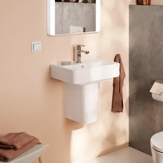 Hansgrohe Xanuia Q Halbsäule, für Handwaschbecken, 190 × 270 × 325 mm, weiß glänzend, 60174450 Waschbecken Badezimmer Keramik