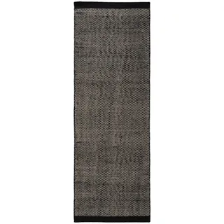 benuta Pure Wollteppich-Läufer Rocco Schwarz/Weiß 80x250 cm , Textil , Beton Optik , Rechteckig , 80x250 cm , Care & Fair, Handmade in India , pflegeleicht , Teppiche und Böden, Teppiche, Teppichläufer, Läufer