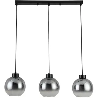 Dieter Knoll Hängeleuchte , Anthrazit, Chromfarben , Metall, Glas , Uni , 18x120x72 cm , Lampen & Leuchten, Leuchtenserien