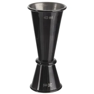 Doppelseitiger Barkeeper-Messbecher aus Stahl SCHWARZ 20/40 ml - Schwarz
