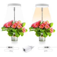 LED Pflanzenlampe Grow Lampe, LED-Pflanzenlampe Wachstumslicht Lampe USB Grow Light, 3 Lichtmodi, 9 Dimmbaren Stufen, 3/9/12H Timing Modes für Zimmerpflanzen Gartenarbeit Bonsais (2er-Pack)