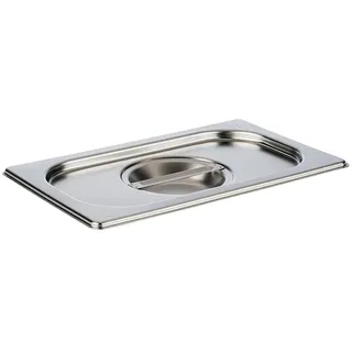 APS GN 1/4 Deckel ohne Löffelaussparung, rostfreier Edelstahl, Abmessungen 160 x 265 mm/Höhe 30 mm,