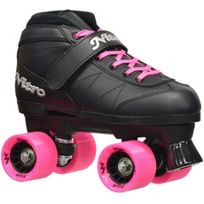 Epic Skates Unisex-Erwachsene Super Nitro In-und Outdoor Quad Speed Rollschuhe, schwarz/pink, Adult 7