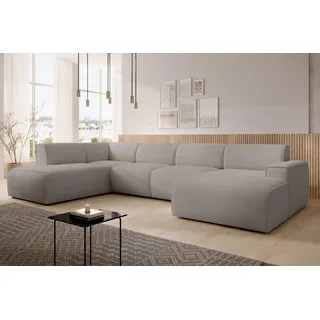 AX LIVING XXL Sofa U Form Didim Hellbraun 378cm breit modern & großzügig L - Hellbraun