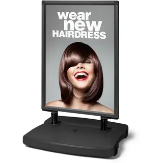 Showdown Displays Showdown® Displays Kundenstopper Windtalker City schwarz WTR70x100BLK