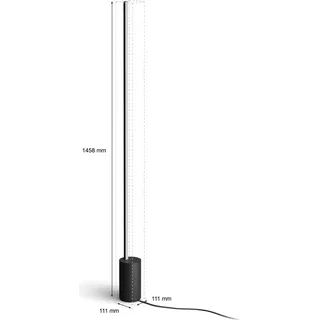 Philips Hue White and Color ambiance Gradient Signe Stehleuchte schwarz - Intelligente Bodenbeleuchtung - Bluetooth/Zigbee - Schwarz - LED - Aluminium - Nicht austauschbare(s) Leuchtmittel - Schwarz