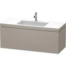 Duravit L-Cube Möbelwaschtisch c-bonded mit Unterbau wandhängend, 120x48 cm, 1 Auszug, ohne Überlauf, 1 Hahnloch, Farbe: Terra Matt