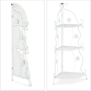 Relaxdays Blumenregal 82,5 x 31 x 31 cm Weiß