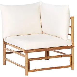 Beliani Gartenstuhl Holz Cremeweiß Cerreto , Weiß, Hellbraun , 67x80x67 cm , Gartenmöbel, Gartensessel, Gartenstühle