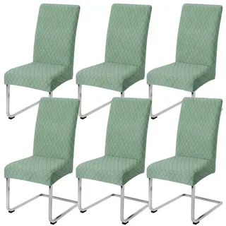 LANSHENG Stuhlhussen 6er Set, Stuhlbezug Schwingstühle, Matcha grün | Waschbar Stuhlhussen Schwingstühle, Stretch Stuhl Überzug für Esszimmerstühl, Küche, Restaurants, Hotels