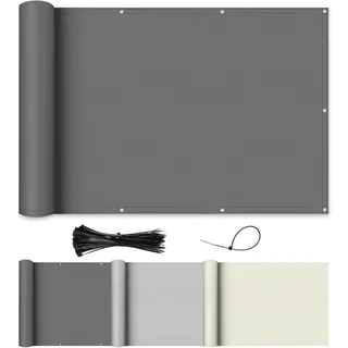 Shade&Beyond Balkon Sichtschutz wetterfest 90x500cm, 100% PES Polyester, Balkonverkleidung Balkonbespannung Blickdichte Windschutz & Privatsphäre für Balkongeländer-Grau Anthrazit