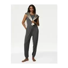 Womens B by Boutique Gerippte Lounge-Jogginghose mit hohem Baumwollanteil - Charcoal, Charcoal, M