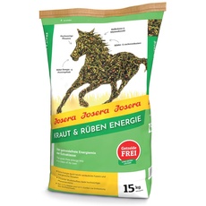JOSERA Kraut & Rüben Energy (1 x 15 kg) | Premium Pferdefutter - Energiemix der Extraklasse | getreidefreie Rezeptur | effizienter Muskelaufbau|