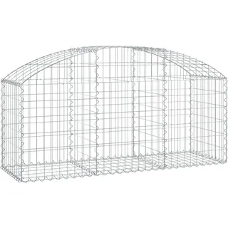 vidaXL Gabione mit Hochbogen 150x50x60/80 cm Verzinktes Eisen - Silber