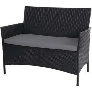 MCW Poly-Rattan Gartenbank Anthrazit, Grau , Kunststoff , 106x83x60 cm , Gartenmöbel, Gartenbänke
