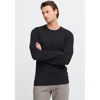 Blend Rundhalspullover "BHREDHILL crewneck" mit Markenlabel, aus Baumwolle, Slim Fit, ohne Verschluss, schwarz