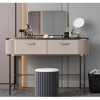 Schminktisch Schwarze Kommode Konsolentische Schlafzimmer Tisch Konsolen Möbel - Beige, Gold
