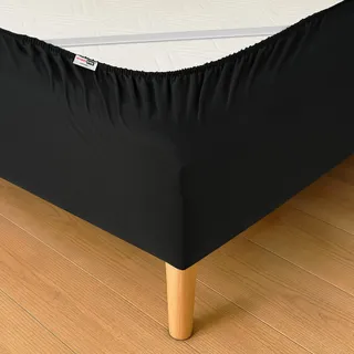 Wrappybag Boxspring Bettumrandung 160 x 200 mit Gummibändern – Neuer Look für Ihren Alten Boxspring-Sockel – Farbe Schwarz - Betthusse in 6 Größen Verfügbar