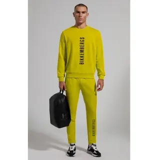 Bikkembergs für Herren. BMF0660 Gelbes Logo-Sport-Outfit (XL), Lässig, Sportlich, Baumwolle, Multisport