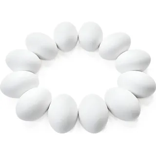 JOYIN 24 Stück 6 cm Ostereier, weiße Holzeier, unlackierte weiße Ostereier für Kinder, Ostereier, DIY, zum Bemalen Ihrer eigenen Eierdekoration, Osterhandwerk, Ostereier, Jagd, Osterkorbfüller