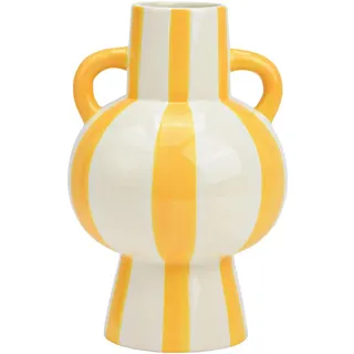 Vase , Gelb , Keramik , 15x24x15 cm , Dekoration, Vasen, Keramikvasen