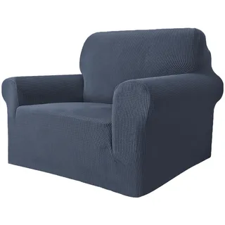 GRIFEMA High Stretch Sofabezug 1 Sitzer Sofaüberwurf Jacquard Elastische Sofahusse für Wohnzimmer Protector für Hunde Haustiere, Grau
