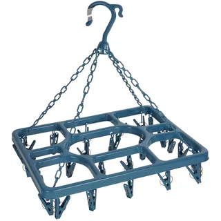 Homéa, Wäschetrockner, Kunststoff, 26 Klammern, 38 x 29,5 cm, Pfauenblau