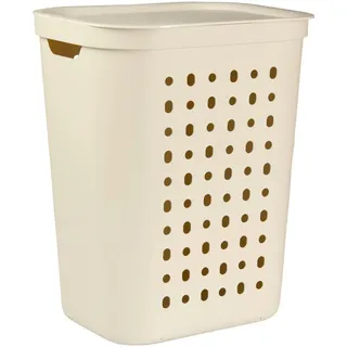 Rotho Wäschesammler , Weiß , Kunststoff , 55 l , 35.5x53.3x43.2 cm , Belüftungsöffnungen, recycelbar , Haushalt & Reinigung, Wäschepflege, Wäschekörbe & Wäschetonnen