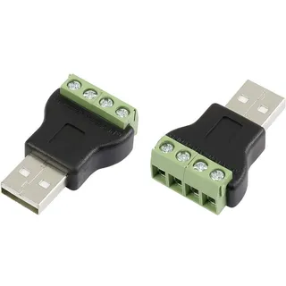 TRU Components USB-Steckverbinder mit Schraubanschluss, Stecker,