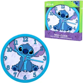 Disney Stitch Wanduhr, Klassisches Geräuschloses Rundes Design, Kinderuhr, Kinderzimmer Dekoration, Geschenk für Mädchen
