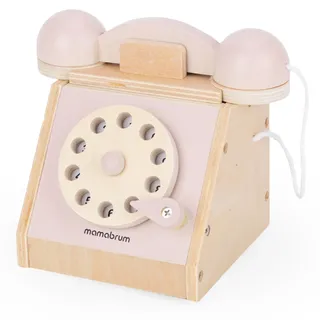 Retro-Holztelefon - pastellrosa