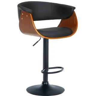Barhocker Vestal Holzsitz mit Armlehne höhenverstellbar Metallgestell / schwarz
