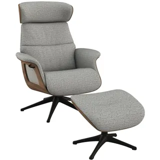 flexlux Relaxsessel Rücken- & Kopfverstellung 83 x 112 x 125 cm grau mit Kopfteil