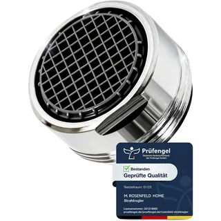 M. ROSENFELD HOME Strahlregler Wasserhahn Aufsatz Küche & Bad M24 Wassersparen 5 l/min - High Tech Anti Kalk Wasserhahn Sieb mit Kugelförmige Filter - Luftsprudler aus Messing - In Italien hergestellt
